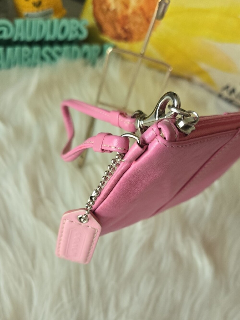 Coach Y2K BARBIE Pink Leather Wristlet Clutch EUC - Picture 10 of 14